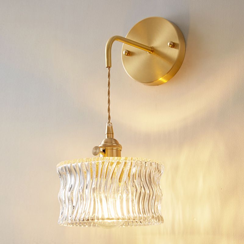 Glass Wall Sconce Lighting Simple Style Wall Mount Light Fixture