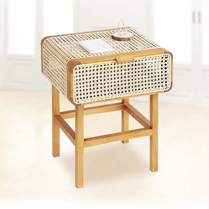 23.42-inch Wood End Table Storage Side Table for Living Room