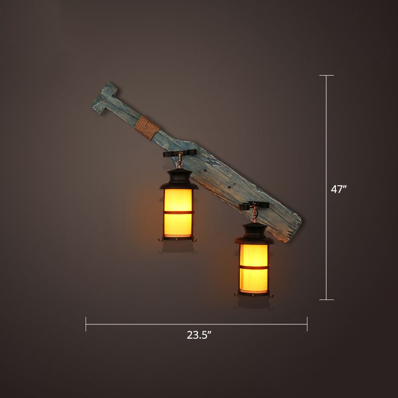 Nautical Geometrical Wall Lamp Wooden Wall Mount Lighting Fixture for Living Room
