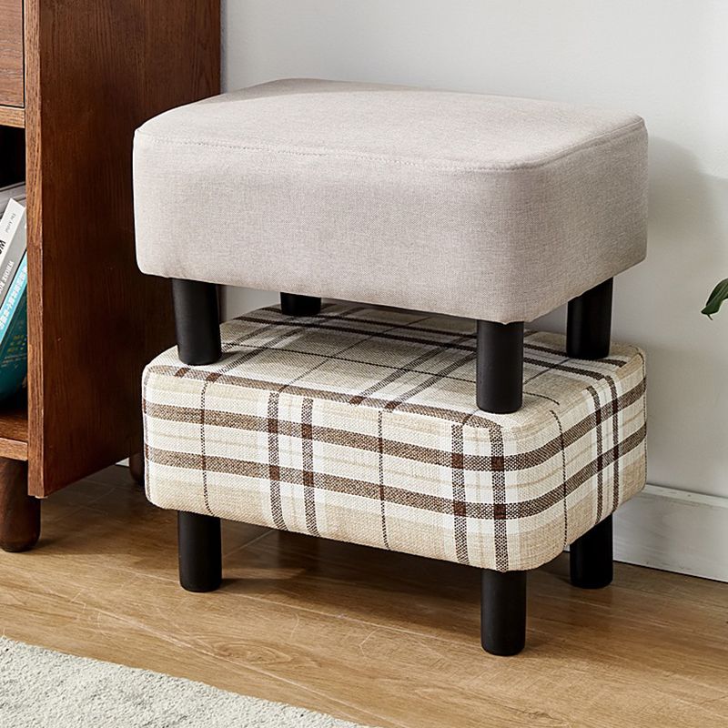 Contemporary Ottoman Faux Leather Upholstered Rectangle Ottoman