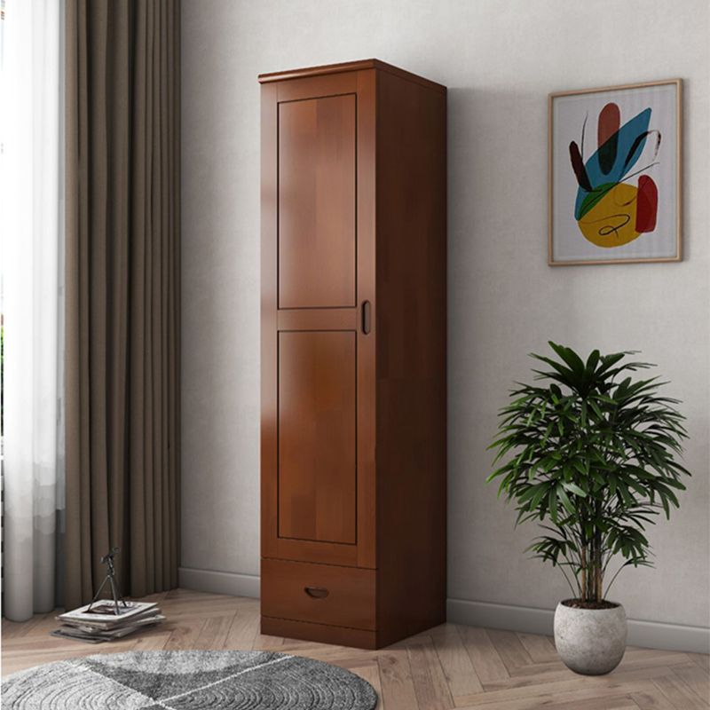 Traditional Wardrobe Cabinet Hinged Rubberwood Wardrobe Armoire