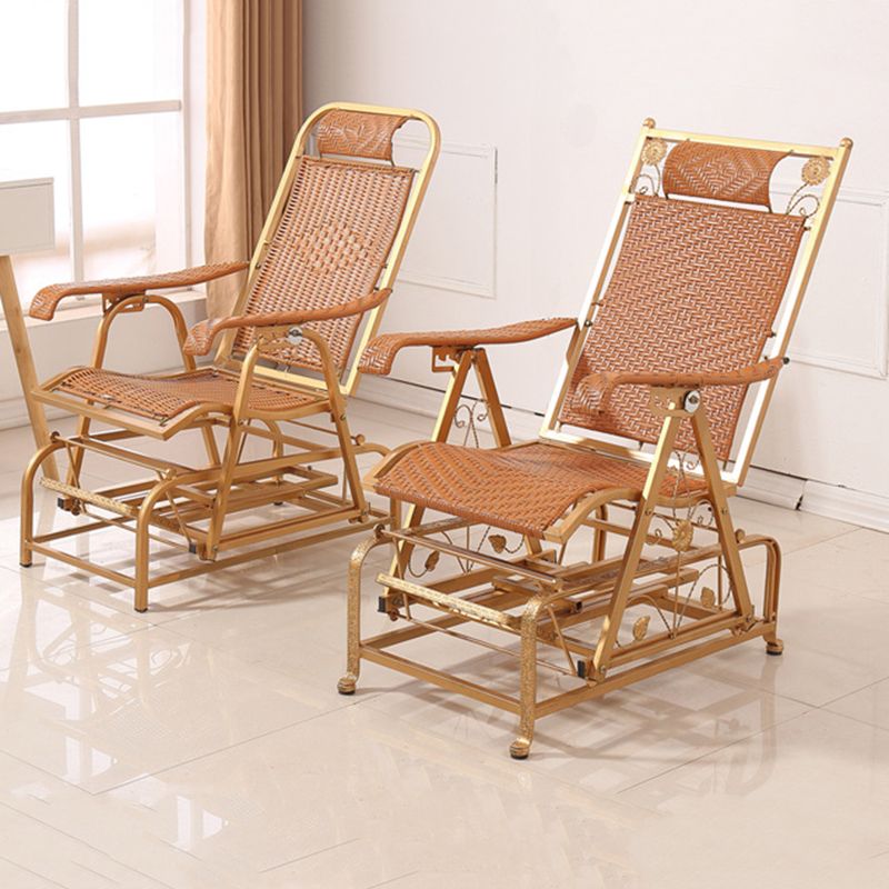 Modern Rocker Wicker Woven Rope Foldable Weather-Resistant Recliner Chair