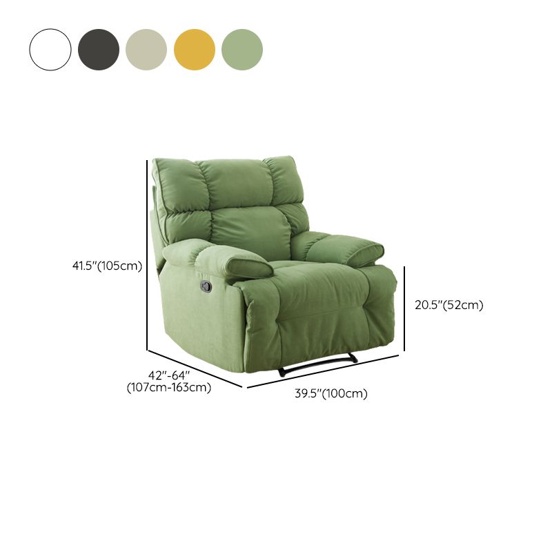 Contemporary Tufted Back Standard Recliner in Microsuede/Wool