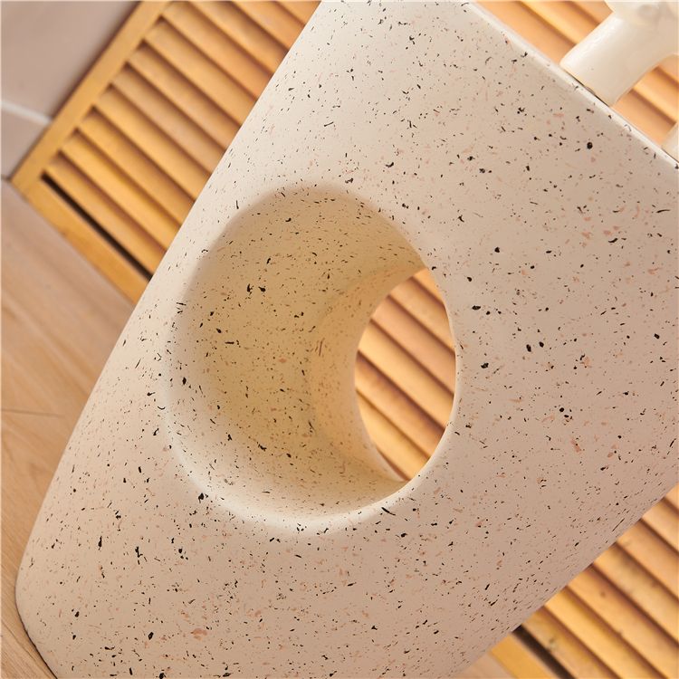 14.2" W x 14.2" D x 18.5" H Accent Side Table Cement with A Hole Corner Table in White