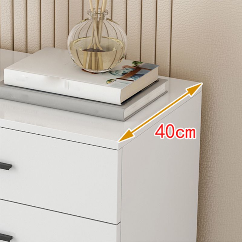 Wooden White  Accent Cabinet Modern Chest with 5 Drawers Modern