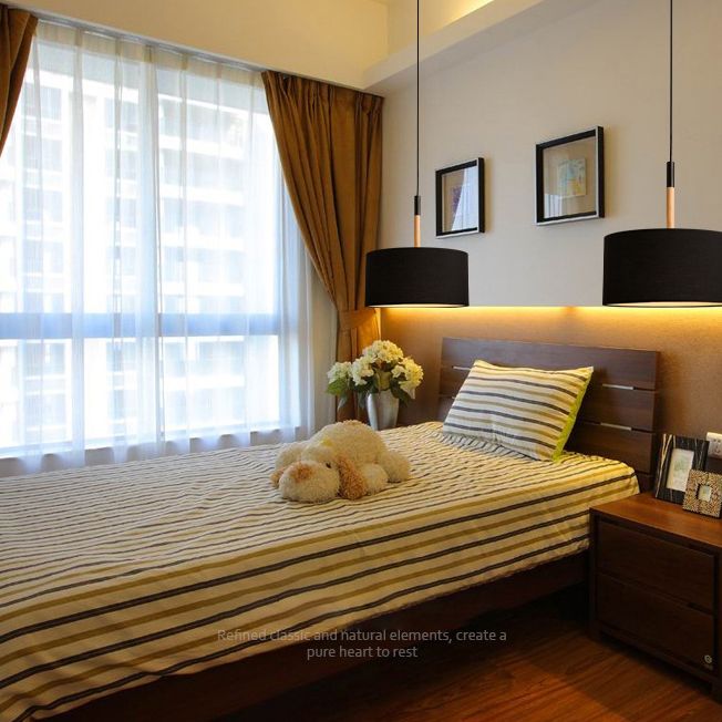 Drum Fabric Shade Pendant Hanging Lamp Modern Minimalist 1 Light Bedroom Hanging Ceiling Light