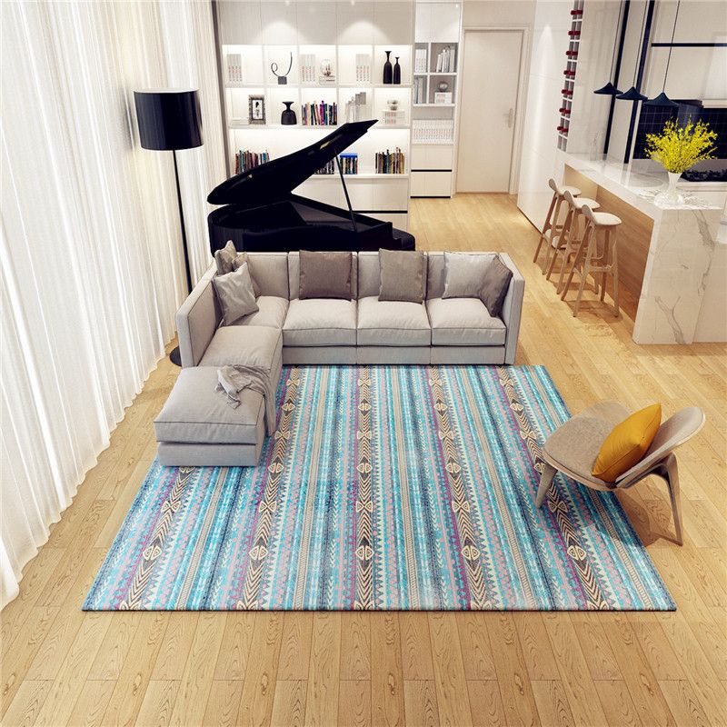 Klassiek multicolor boho-tapijten polyester geometrisch patroon tapijt anti-slip machine wasbare vlekbestendig kleed voor woningdecoratie