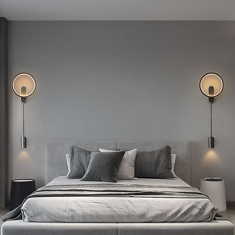 Modern Brass LED Wall Light Geometric 31" High Reading Wall Sconce for Living Room