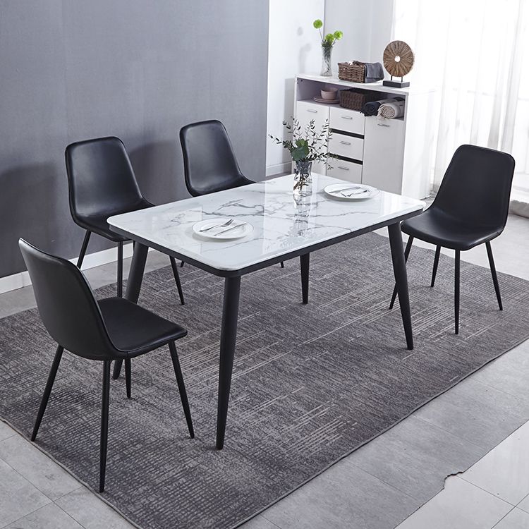 Moderne stijl faux lederen stoelen stevige achterste dinerkant -stoel voor thuisgebruik