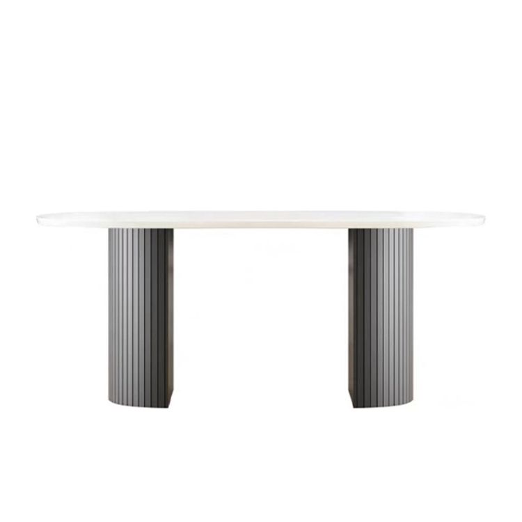 Oval Dining Room Table Modern Black Double Pedestal Dinner Table