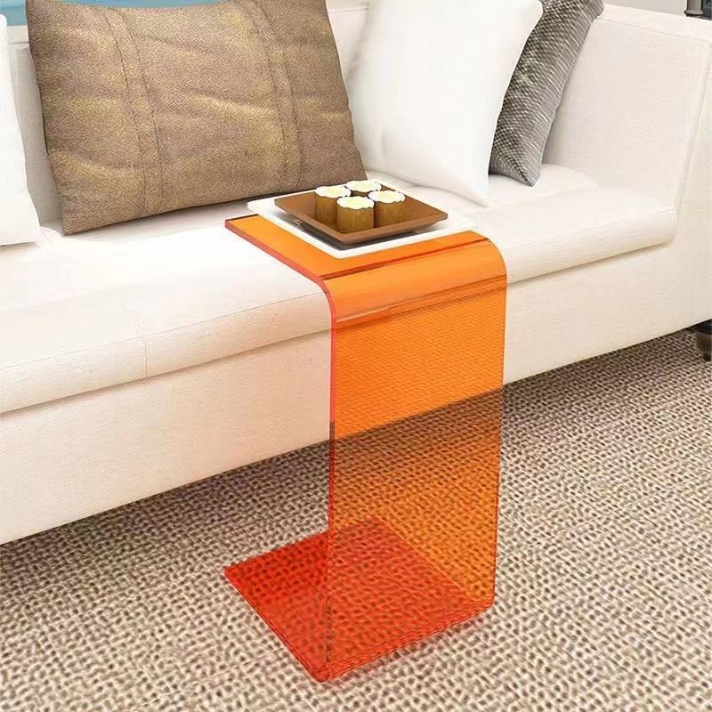 11" Wide Glam Side Table Acrylic Pedestal Accent Side Table for Bedroom