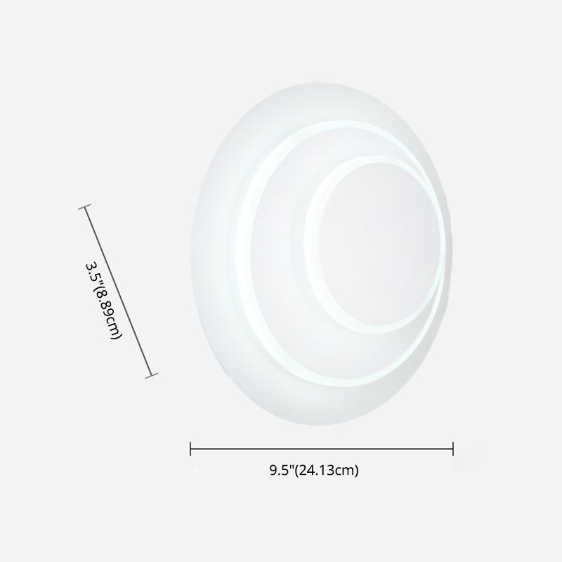 Lámpara de pared LED de estilo nórdico redondo de 3 capas 350 ° Luz de aplicador creativo de diseño creativo rotativo en blanco