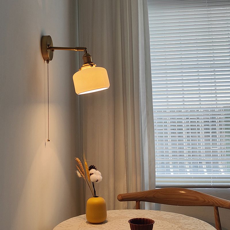 Minimalist Ceramic Wall Light Fixture Modern Wall Light Sconce for Bedroom
