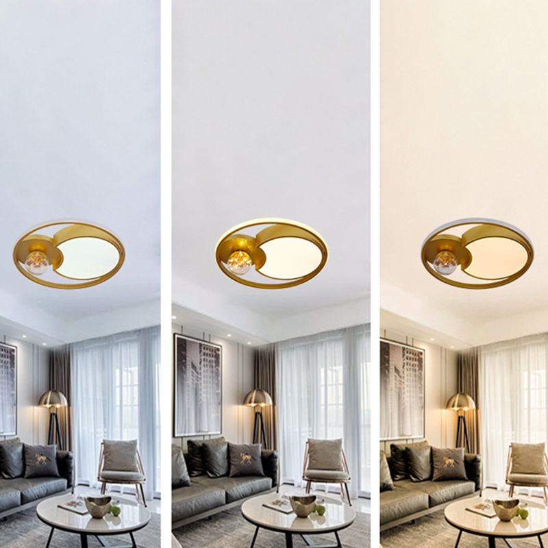 Metal Circle Ceiling Lighting Nordic Style LED Gold Close to Ceiling Lamp