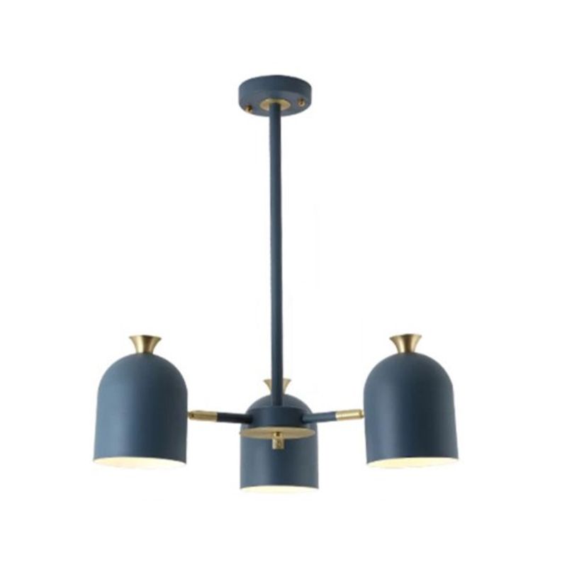 Simple Macron Chandelier Metal Multi Head Pendant Lighting Fixtures for Bedroom