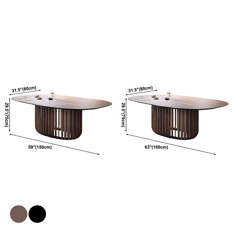 Mesa de comedor ovalada moderna de madera maciza, mesa superior de madera para cocina y comedor
