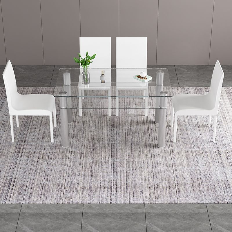 Metall modernes Rechteck Innentischglas Tisch für Küche und Esszimmer