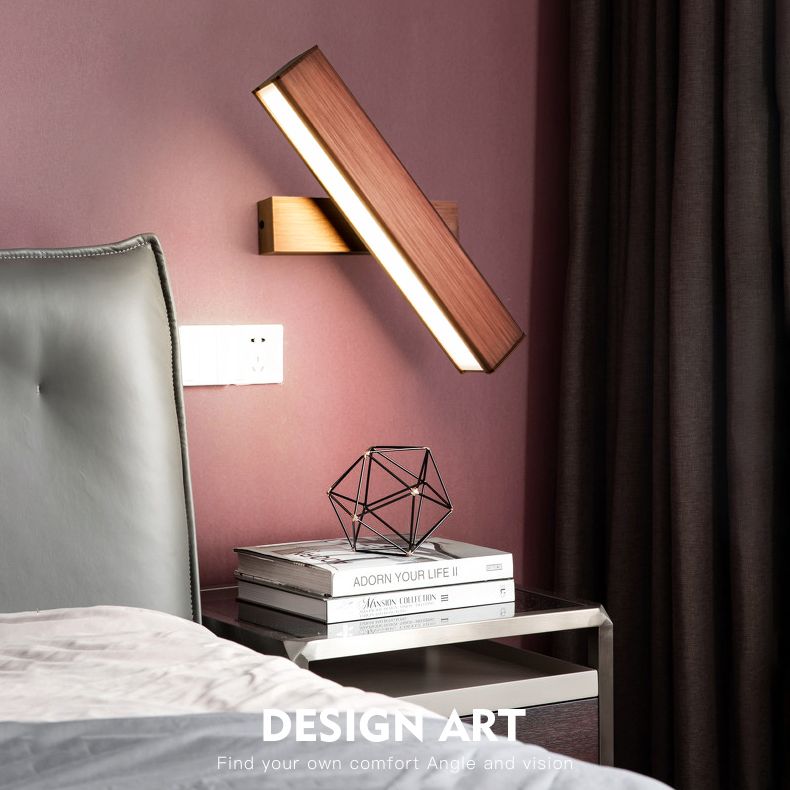 Rectangular Wall Light Sconces Modern Minimalist Style Aluminum 1 Light  Sconces