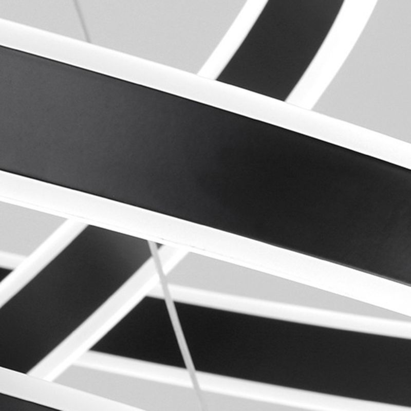 23.6"+31.5"+39.3" Diameter 3-Tiered LED Chandelier Aluminum Ring-shaped Pendant Lighting Fixtures for Office Meeting Room