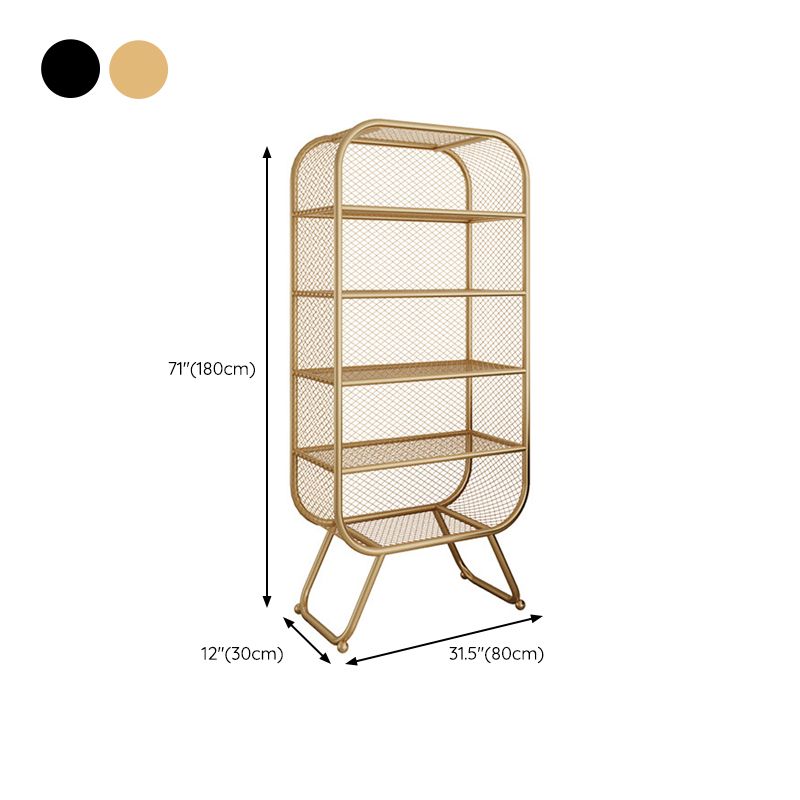 Contemporary Bookshelf Closed Back Metal Shelves Included Bookcase