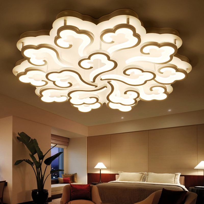 Cloud Cloud LED Flush Plafond Lampe de plaque simplicité 4/6/12 LUMIÈRES LA MONTAGE LEMPLAGE DU MONT