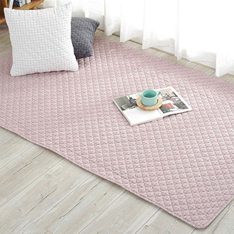 Multi Color Simple Rug Cotton Striped Area Carpet Non-Slip Backing Machine Washable Rug for Bedroom