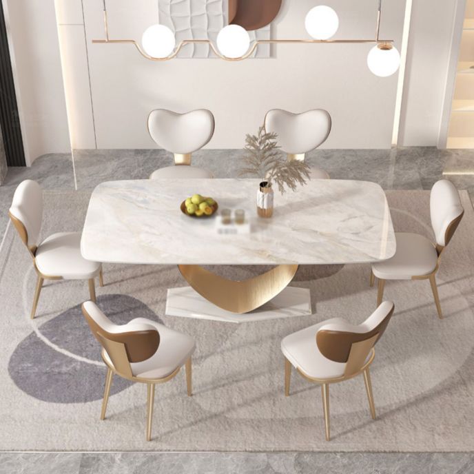 Glam 1/4/5/7 Pieces Dining Set Sintered Stone Dining Table Set for Dining Areas
