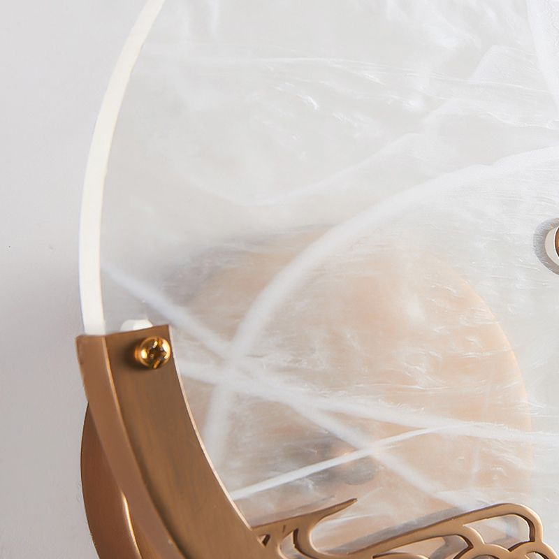 8"/9" H 1 Light Round Wall Mounted Light Traditional White Acrylic Sconce for Dining Room