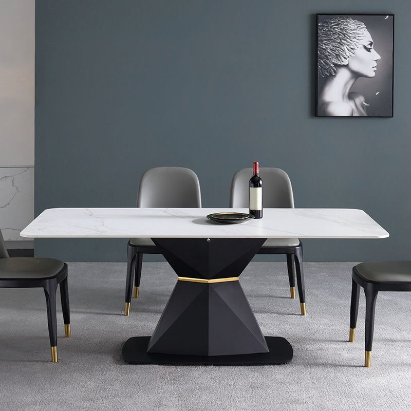 White Stone Top Dinette Set 1/4/5 Pieces Modern Indoor Dining Table Set