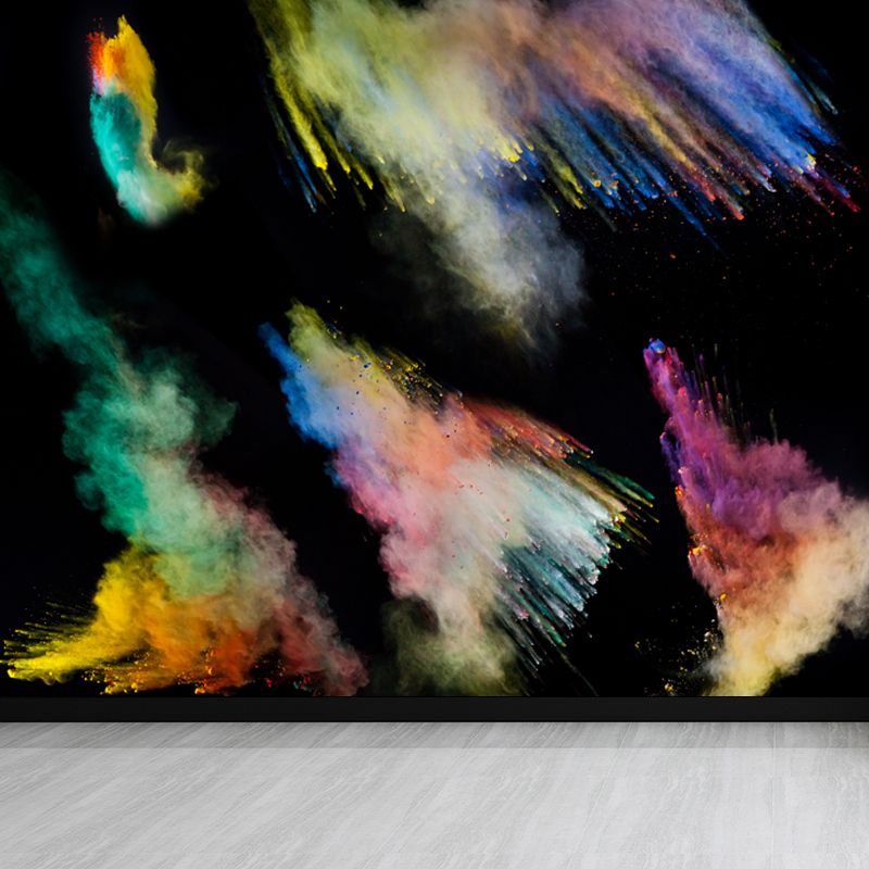 Multicolored Powder Wallpaper Mural Abstract Modern Waterproof Wall Covering for Home