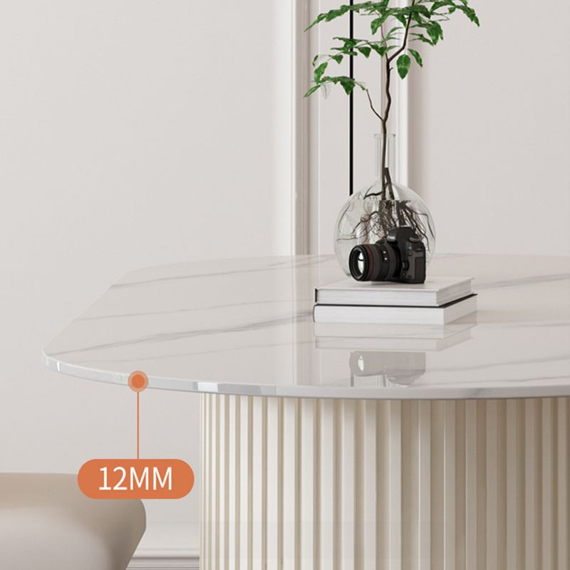 Sintered Stone Dining Table Traditional Luxury Double Pedestal Table