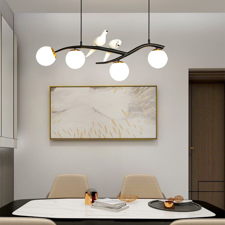 Spherical Large Kitchen Pendant Lights Glass Modern Simplicity Island Chandelier Lights for Restaurant