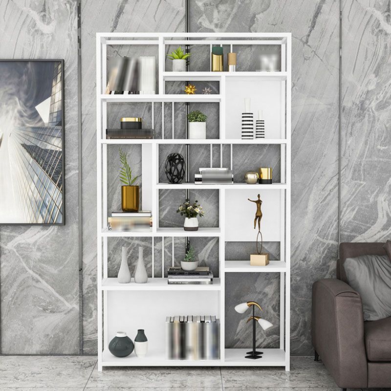 9.84"W 78.74"H Bookshelf Open Back Glam Style for Study Room Home Office