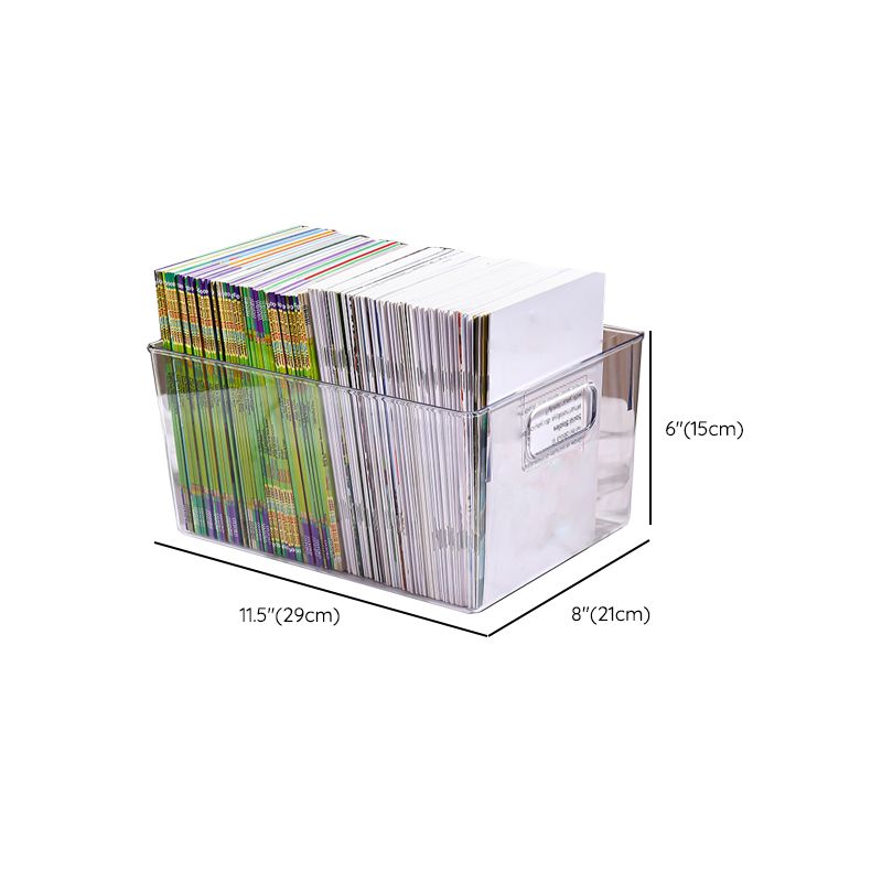 Contemporary Plastic Shelf Tabletop Standard Kids Bookcase in Transparent