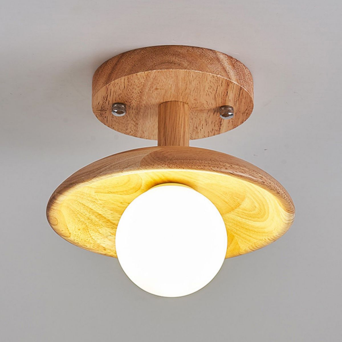 Shaded Ceiling Mounted Fixture Modern Style Beige Ceiling Light Fixture