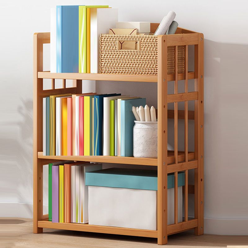 Contemporary Wood Bookcase Open Back Bookshelf for Home Office