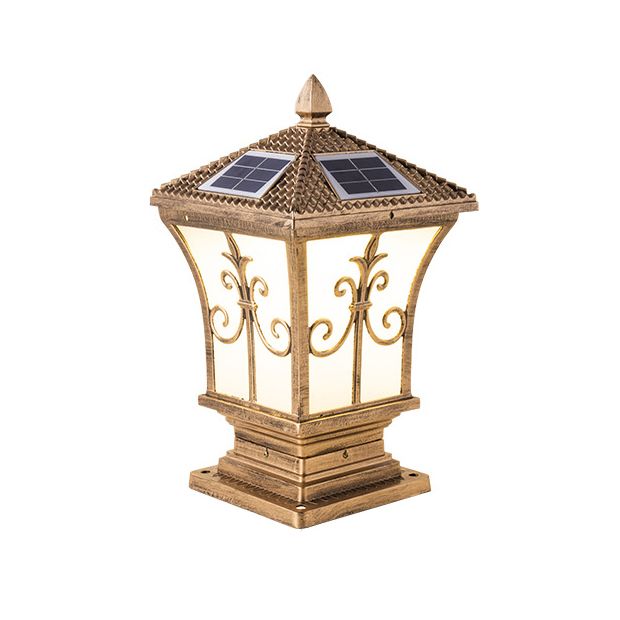 Modern Outdoor Lamp Minimalist Solar Lamp with Acrylic Shade for Backyard