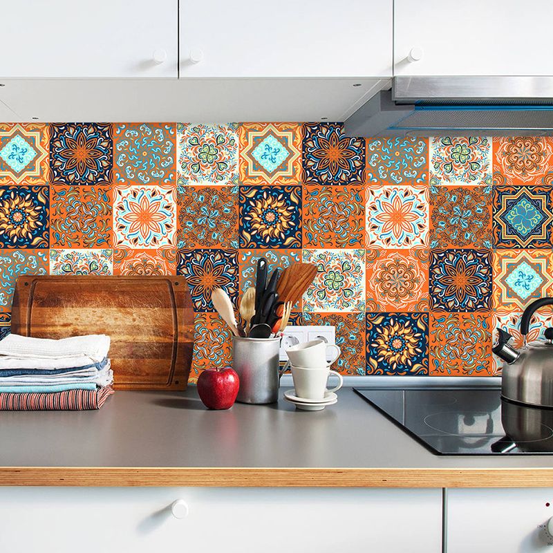 10 Pcs Mandala Wallpapers Peel and Paste Bohemian Kitchen Wall Decoration, 9.7-sq ft