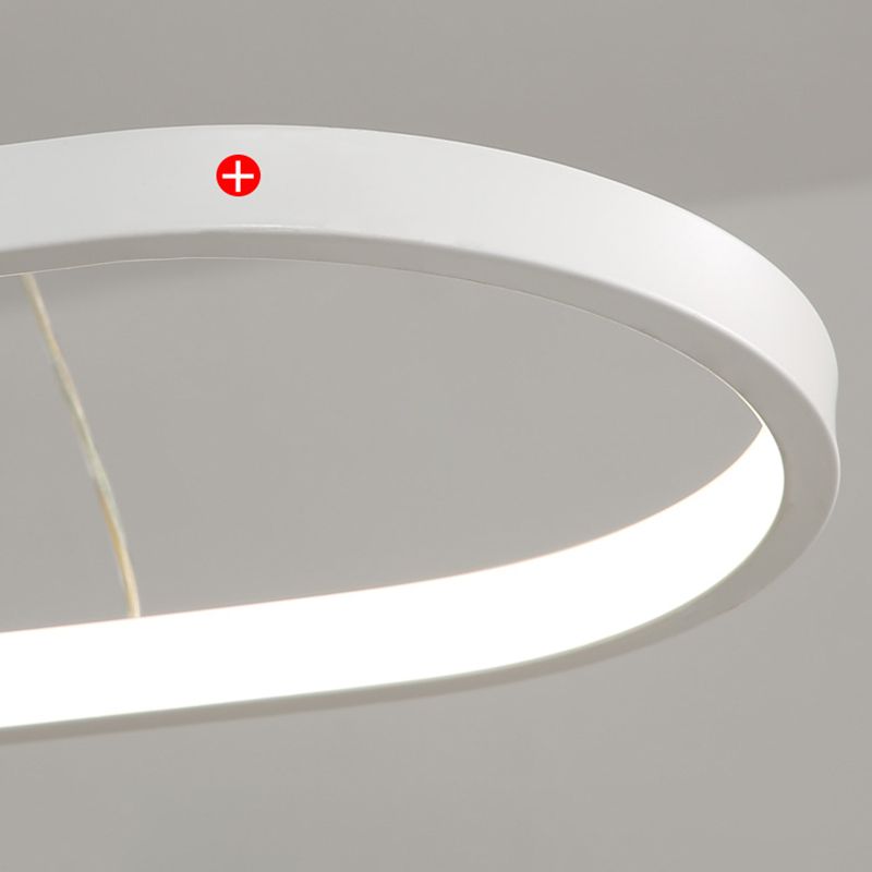 Contemporary Style Linear Shape Island Light Metal 1 Light Hanging Pendant Light in White
