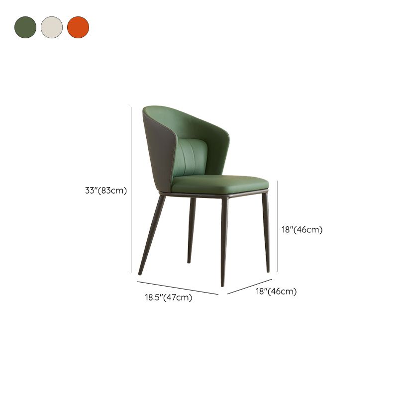 Contemporary Style Chair Armless Side Chairs with Metal Legs