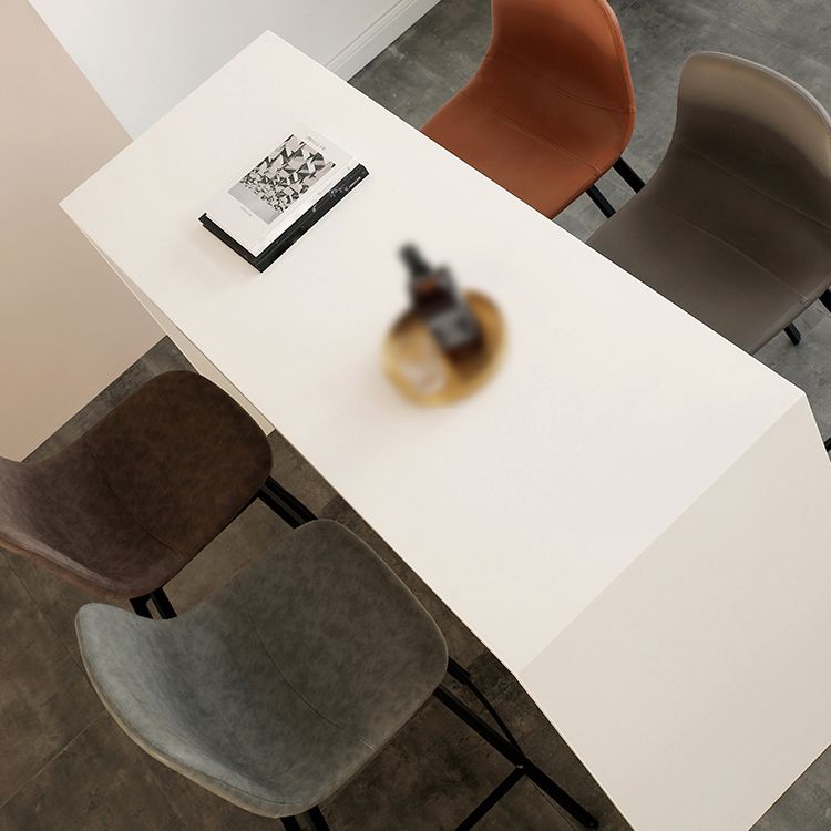 Contemporary Mental Leather Bar Stools Indoor Barstool with Iron Legs and Low Back