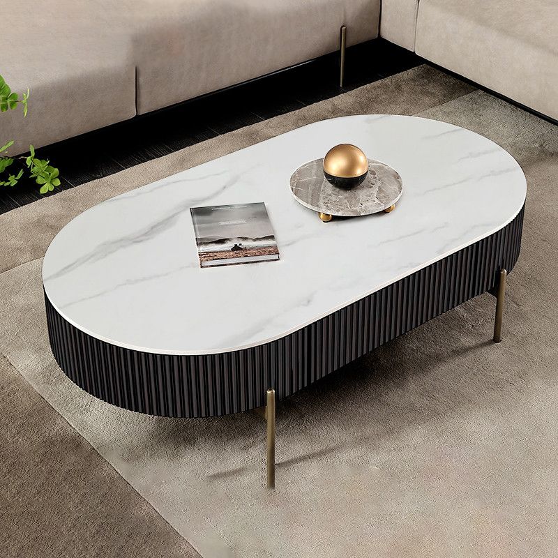 Frame/Drum Coffee Table Slate Cocktail Table with Storage Drawers