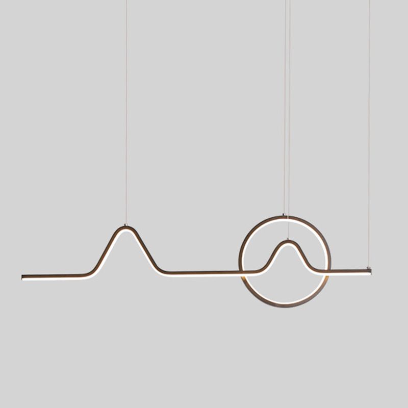 Metal Lines Island Lighting Fixture Contemporary Style LED Island Ceiling Light for Dinning Room