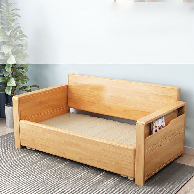 31.49" Wide Sleeper Sofa Linen Square Arms Sofa Bed with Upholstered