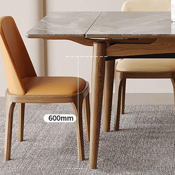 Contemporary Dinette Table Rectangle Stone Dining Room Table for Home