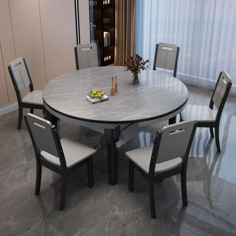 Modern Scalable Stone Dining Table 4 Legs Table for Dining Room