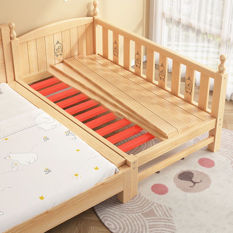 Contemporary Solid Wood Nursery Crib Washed Natural with Guardrail