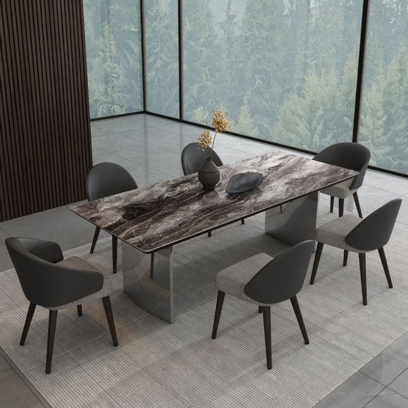 Glam Dinette Set for Dining Room 1/4/5/7 Pcs Glossy Gray Dining Table Set
