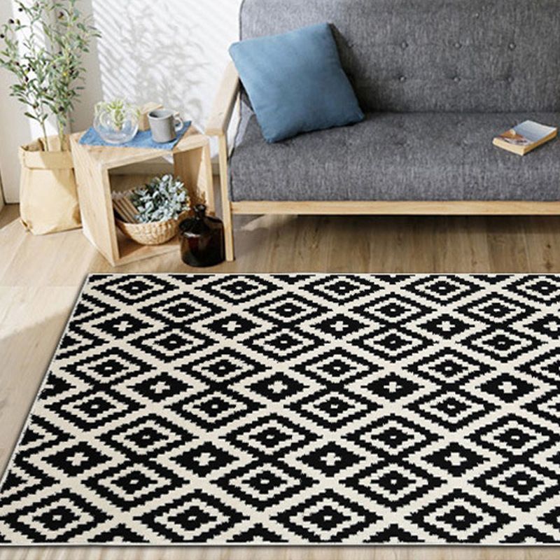 Bohemian Harlequin Print Carpet Polyester Area Rug Washable Indoor Carpet for Home Decoration