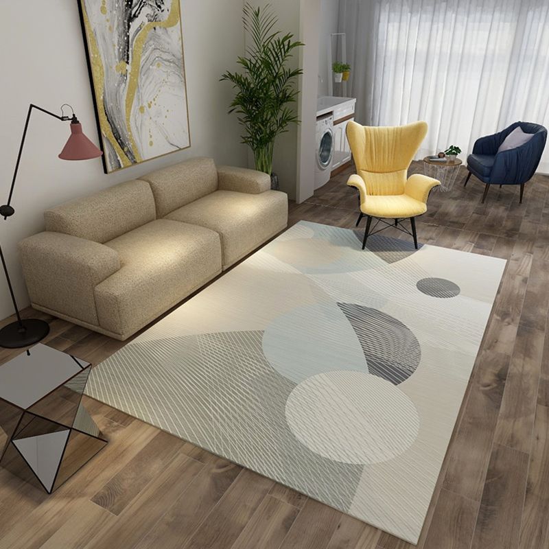 Simple Geo Pattern Rug Multi Colored Polypropylene Area Carpet Easy Care Machine Washable Rug for Living Room